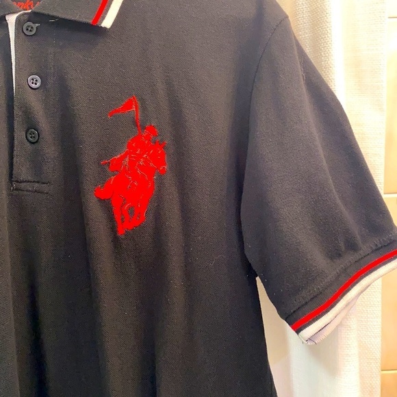 Men’s Franky Max Black & Red Polo Size XL - Picture 2 of 5